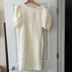 Elegant Cream Textured Dress